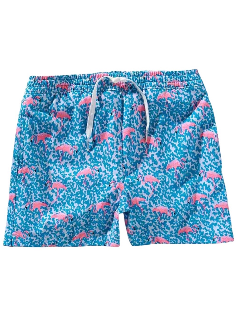 Chubbies Mingos big boys flamingo swim trunks blue pink